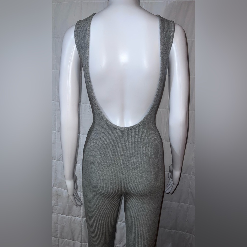 Fashion Nova Grey Ribbed Jumpsuit - Picture 4 of 4